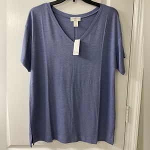 Loft Lounge Jersey V Neck Tee - Soft Powder Blue - NWT